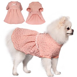 TONY HOBY Dog Dress, Dog Party Dress, Dog Summer Outdoor Dress, Soft and Lightweight Pink Dog Tutu for Small Medium Dog (Pink, Flower, M)