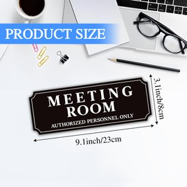 Meeting Room Sign for Door, Self-adhesive Durable Conference Room Name Sign Sticker, Staff Only Signage for Business, Home, Office, School