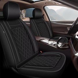 JIAMAOXIN Full Set Seat Covers for Ford Maverick 2022 2023 2024: 2 Row 5 Seat Leather Car Seat Covers Automotive Seat Protectors Compatible with Airbag (Black)