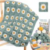 Coopay Crochet Starter Kit for Blanket, Granny Squares & Instructions,