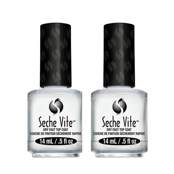 Seche Vite Dry Fast Top Coat for Nail Polish and Manicure (2 pack, 0.5 oz)