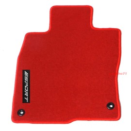 Unbranded For 16-21 Honda Civic Floor Mats Carpet Red Nylon Front & Rear w/ White Sport