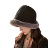 88flix Women's Bucket Hat, Fluffy, Korean, Small Face, Cold Protection,