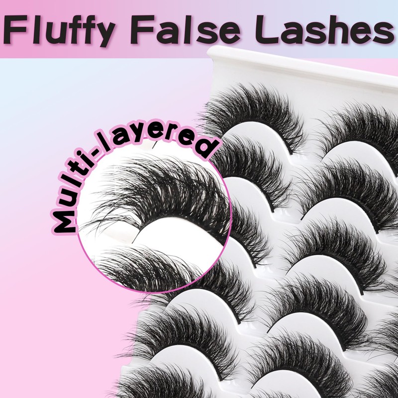 Losha Lashes Fluffy Cat Eye Lashes 14 Pairs 3D False