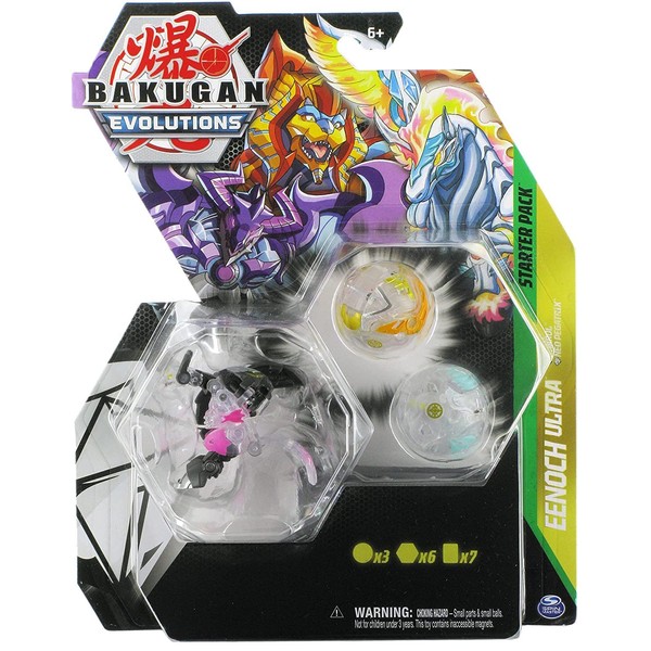 Bakugan Evolutions 2022 Starter 3-Pack with Diamond Eenoch Ultra, Diamond