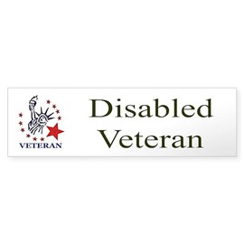 CafePress Disabled Veteran Bumper Sticker Bumper Sticker 10"x3" Rectangle Bumper Sticker Car Decal (10 Pack)