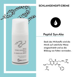 SKINEANCE Venoia Syn-Ake Serum for Sensitive Areas - Eyes, Mouth, Forehead - Snake Poison - Anti-Ageing and Moisturising - Reduces Face Wrinkles, Fine Lines, Puffiness, Dark Circles - 15 ml