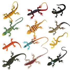 Doyomtoy Lizard Rubber Reptile Lizard Mini Reptile Toy Figures Realistic Reptiles Toy Reptile Party Decorations Suitable for Parodies Party Decorations Pack of 12