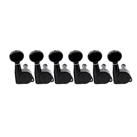 Wilkinson 6-in-line E-Z-LOK Mini Oval Button Guitar Tuners Machine Heads Tuning Pegs Keys Set for Fender Strat/Tele Electric Guitar, Black