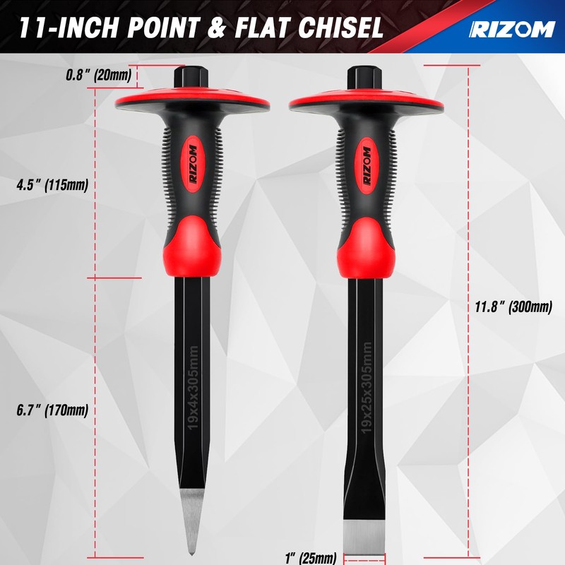 Rizom Chisel Set with Hand Protection, 3 Pcs Stone and