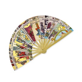 JZLiner Tarot Card Hand Fan Foldable Rave Essentials Giant Fan Decor Fortune Teller Costume Witchy Gifts for Gypsy Cosplay