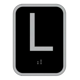 BuildingSigns.com Elevator floor number L sign - Elevator Jamb Plate L (3x4, cast-REF24-102
