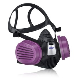 Dräger X-plore 3500 respirator mask + P100 Filters against smoke particles from wildfire | NIOSH-approved particulate half-face respirator mask kit for firefighters with carrying bag | size L