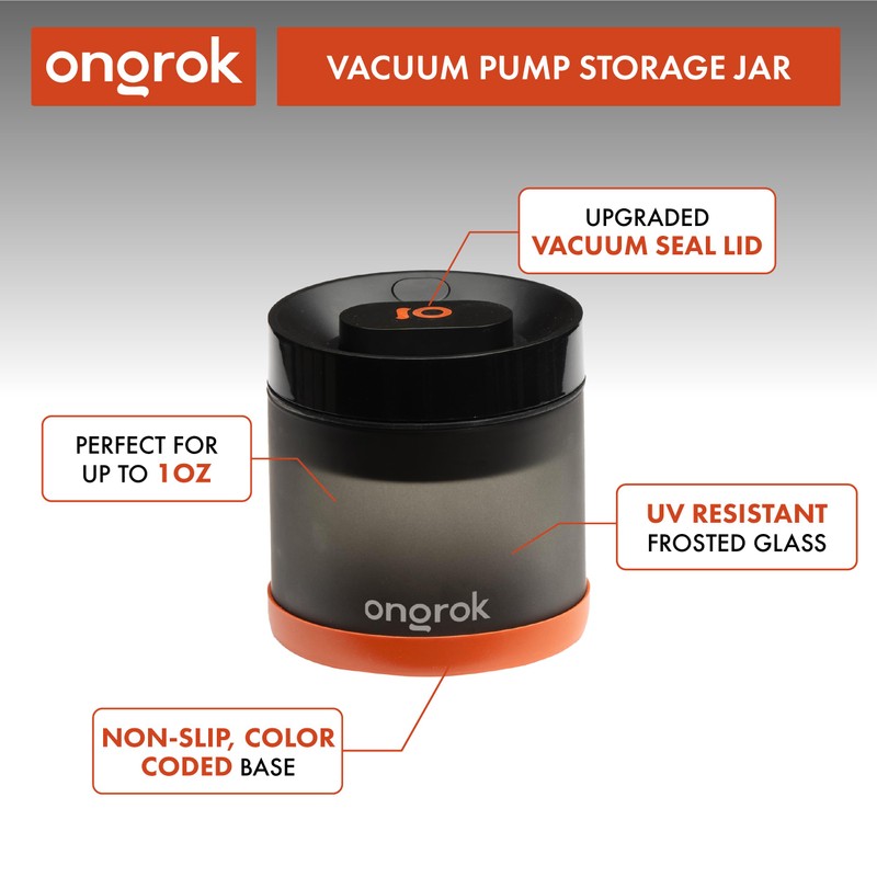 ONGROK Glass Storage Jar with Vacuum Pump Technology, Air Proof