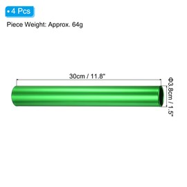 PATIKIL Aluminum Relay Batons, 4 Pcs Field Track Relay Events Baton for Race Gym Track and Field Equipment Class Games Outdoor Sports Running Practice, Green