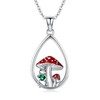 Sonouli Mushroom Frog Birthstone Necklace for Women 925 Sterling Silver