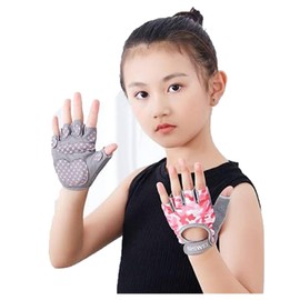 Biking Gloves Kids Boys Girls Cycling Exercise Half Finger Fingerless Gloves Child Motor Bike Riding Anti-Slip Weight Lifting Bikes Workout Climbing Bicycle Glove Gym Skate Glove
