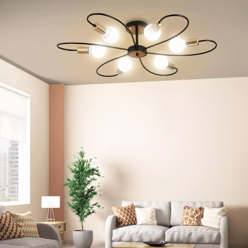 Yinlikede Lámpara De Techo Modernas Vintage De 6 Luces Para