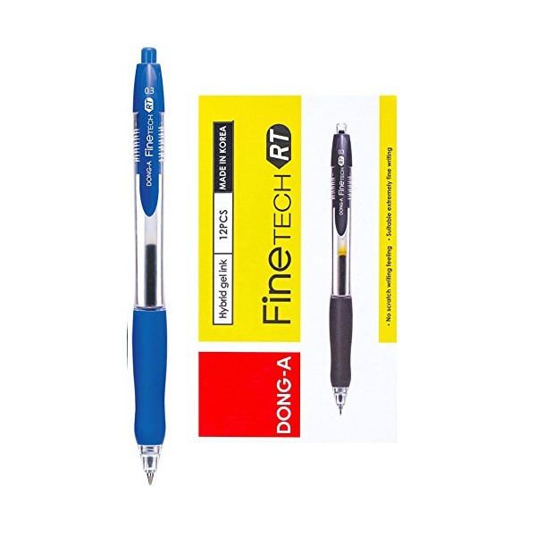 DONG-A Fine-Tech RT, Gel Ink Roller Ball Pens, 0.3mm, Retractable