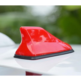Car Shark Fin Antenna Cover, Roof Aerial Base AM/FM Radio Signal for Car SUV Truck, Vehicle Shark Size 6.3 * 3 * 2.7 Inch Measure if it can cover The old antenna (Red)