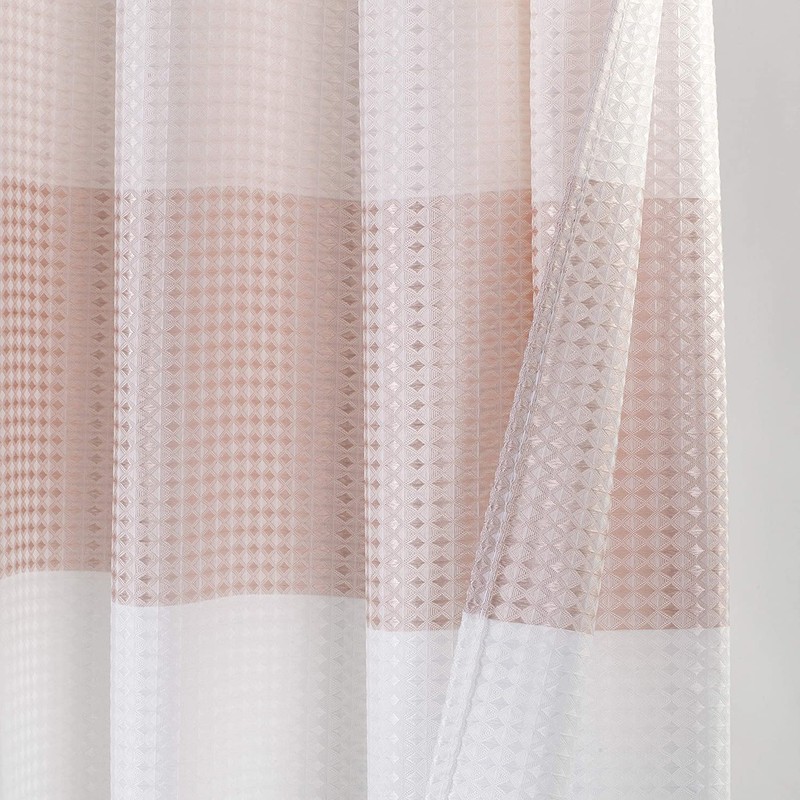 Dainty Home Ombre Waffle Weave Shower Curtain (Blush with 12
