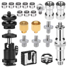 Noosverl Pack of 22 Camera Screw Thread Screw 1/4 Inch to 3/8 Inch Tripod Head Ball Head Camera Tripod Thread Adapter Camera Screws for Camera Screw, Tripod, Monopod
