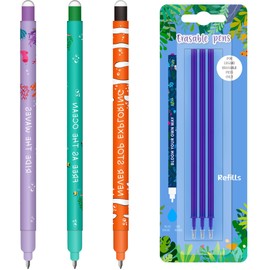 MKKZLPN Erasable Pens Rub Out Pen, 0.7mm Erasable Gel Pens with Rubbers on the End, Heat Friction Pen with Eraser, Handwriting Writing Pen for Kids Adult School Office Supplies (8PCS)