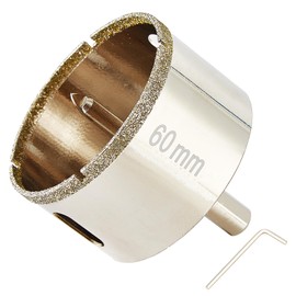 DaduoRi 2 3/8 Inch Diamond Hole Saw with Pilot Bit, Easy Drilling 60mm Hole Saw Drill Bits for Porcelain Tile, Granite, Ceramic, Marble, Glass, Stones, 1 3/8" Depth of Cut