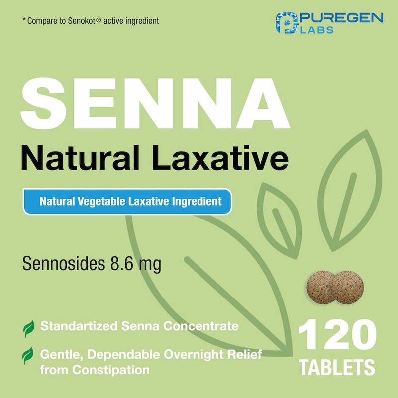 Puregen Labs Senna 8.6 mg Tablets (120 Count) – Natural