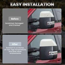 Top Half Tow Mirror Caps Cover Trim Compatible with 2017-2024 Ford F250 F350 F450 F550 Super Duty 2 Pcs Directly Replacement (Bright White)