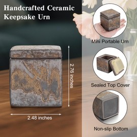 Abooxiu Small Urns for Human Ashes Keepsake 2.76 Inches Mini Urns for Ashes Memorial Small Cremation Urn Ash Keepsake Urns Mini Funeral Burial Decorative Urn for Adult Males Females Pets