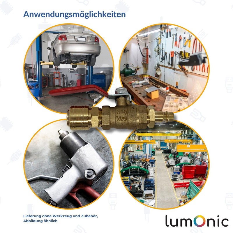 Lumonic Ball Valve 1/4 Inch with Quick Coupling and Plug