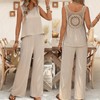 Conjuntos Casuales para Mujer, Pantalon Pierna Ancha Mujer, Chaleco de
