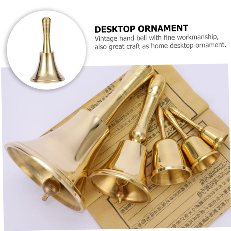 Gatuida Brass Hand Bell Restaurant Service Bell for Christmas Decoration