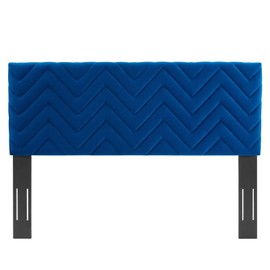Modway MOD-6658-NAV Mercy Chevron Tufted Performance Velvet Twin Headboard, Navy