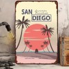 Summer Tin Sign San Diego California Summer Decor Retro Travel