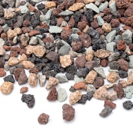 Pulovin 2.5lbs Lava Rocks for Plants, 1/5 Inch Pea Gravel for Pots Indoor, Succulent, Terrarium, Cactus, Bamboo, Bonsai Tree, Mixed Color Volcanic Rocks for Top-Dressing, Good Drainage