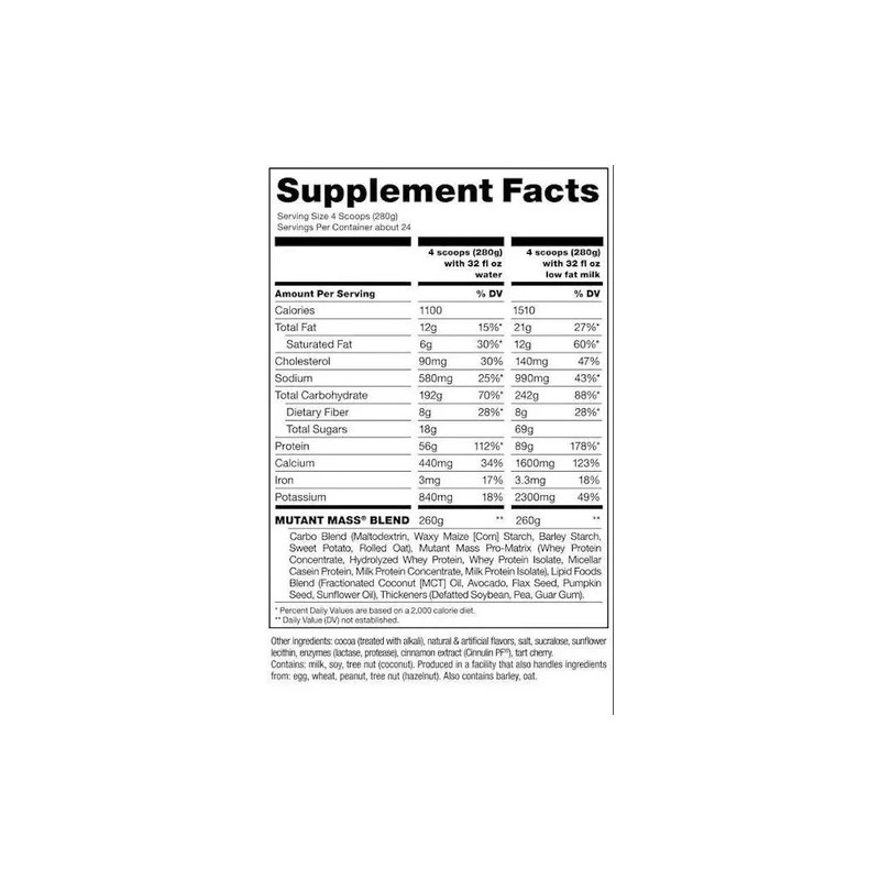 Proteina Mutant Mass 15 Lb Gainer Lpv G4 Sabor STRAWBERRY