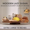 Acacia Wood Lazy Susan Wood Turntable Tray Cabinet Organizer, 16"
