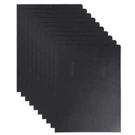 10 Pcs A4 Paper File Folder, Two Pocket Folders A4 Cardboard Folders with Cards Slot, 300gsm Square Cut Folder, Presentation Document Folder, Paper Portfolio for Office Home School, 31x23cm (Black)