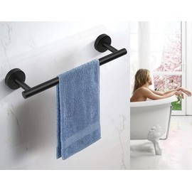Towel Bar 2 Pack for Bathroom Kitchen Hand Towel Holder Matted Black SUS304 Stainless Steel RUSTPROOF Wall Mount 16 Inch Towel Rod 2 of Pack (Matted Black, 16 inch)