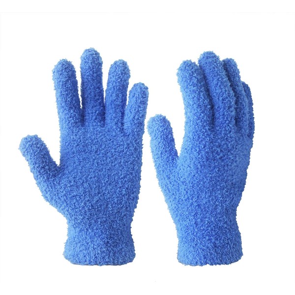Evridwear Microfiber Dusting Gloves , Dusting Cleaning Glove for Plants, Blinds, Lamps,and Small Hard to Reach Corners (S/M)