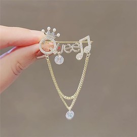 Crystal Crown Brooch Pins Shiny Rhinestone Queen Crown Brooch Pin Women Girls Dress Bag Coat Lapel Pin Metal Crown Shape Princess Brooches Accessories Gift, Metal