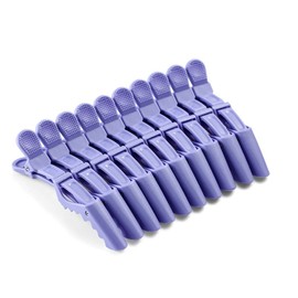 10pcs/set Multicolor Croc Clips Transparent Plastic Hairdresser Clips Hair Styling Sectioning Barrettes Professional Non Slip Alligator Clips Salon DIY Accessories Hairpins (10pcs-Lighe Purple)