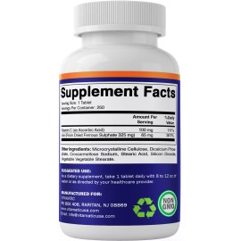 Vitamatic Ferrous Sulphate 325 mg + Vitamin C 100 mg- 250 coated tablets