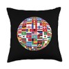 Flags of the World Country International Globe Flags Travel Throw