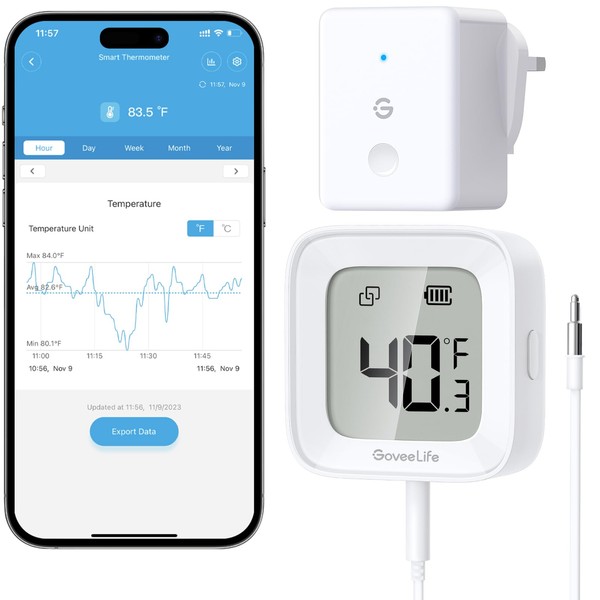 GoveeLife WiFi Refrigerator Thermometer with Custom Alarms – Wireless Digital