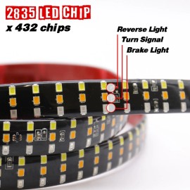 Syneticusa Rear Tailgate Strip 60" TRIPLE LED Sequential Turn Signal-Brake-T