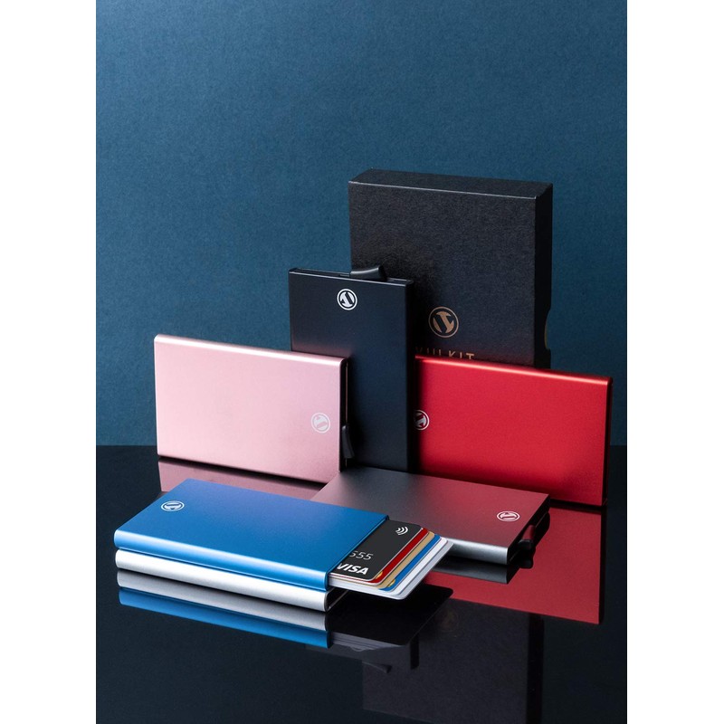 Vulkit Card Holder, Metal Wallet with RFID Protection, Mini Men's