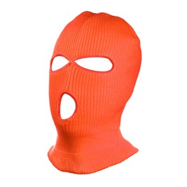 "N/A" 3 Hole Warm Soft Motorcycle Winter Full Face Cover Knit Ski Mask for Outdoor Sports (Orange)